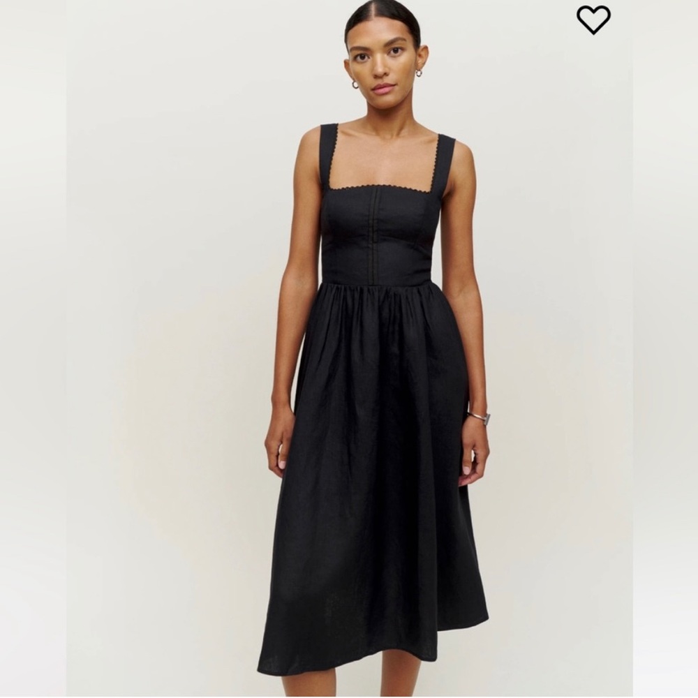 Reformation Black Midi Dress